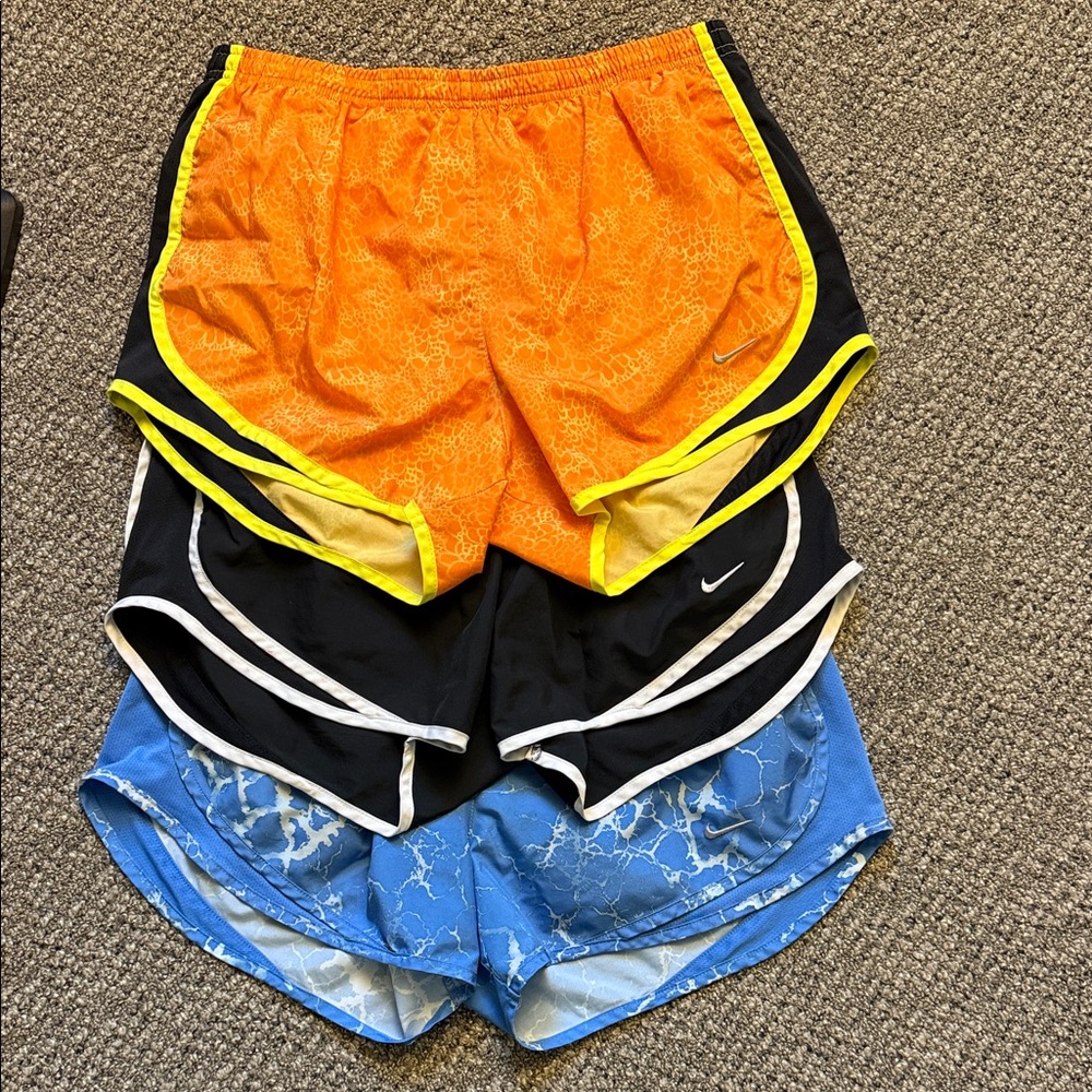 Nike Tempo Shorts Trio - Orange, Black, Blue